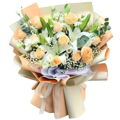 宿迁19朵香槟玫瑰百合，你是我的真爱