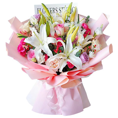 宿迁11朵玫瑰百合混搭，与你相处的幸福