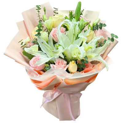 宿迁10朵玫瑰百合混搭，爱是难忘时刻